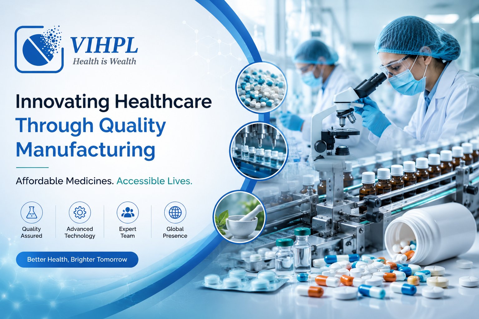 VIHPL scientists and manufacturing line at work